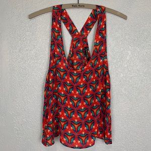 Kiwi Tucker split back bright print swing tank